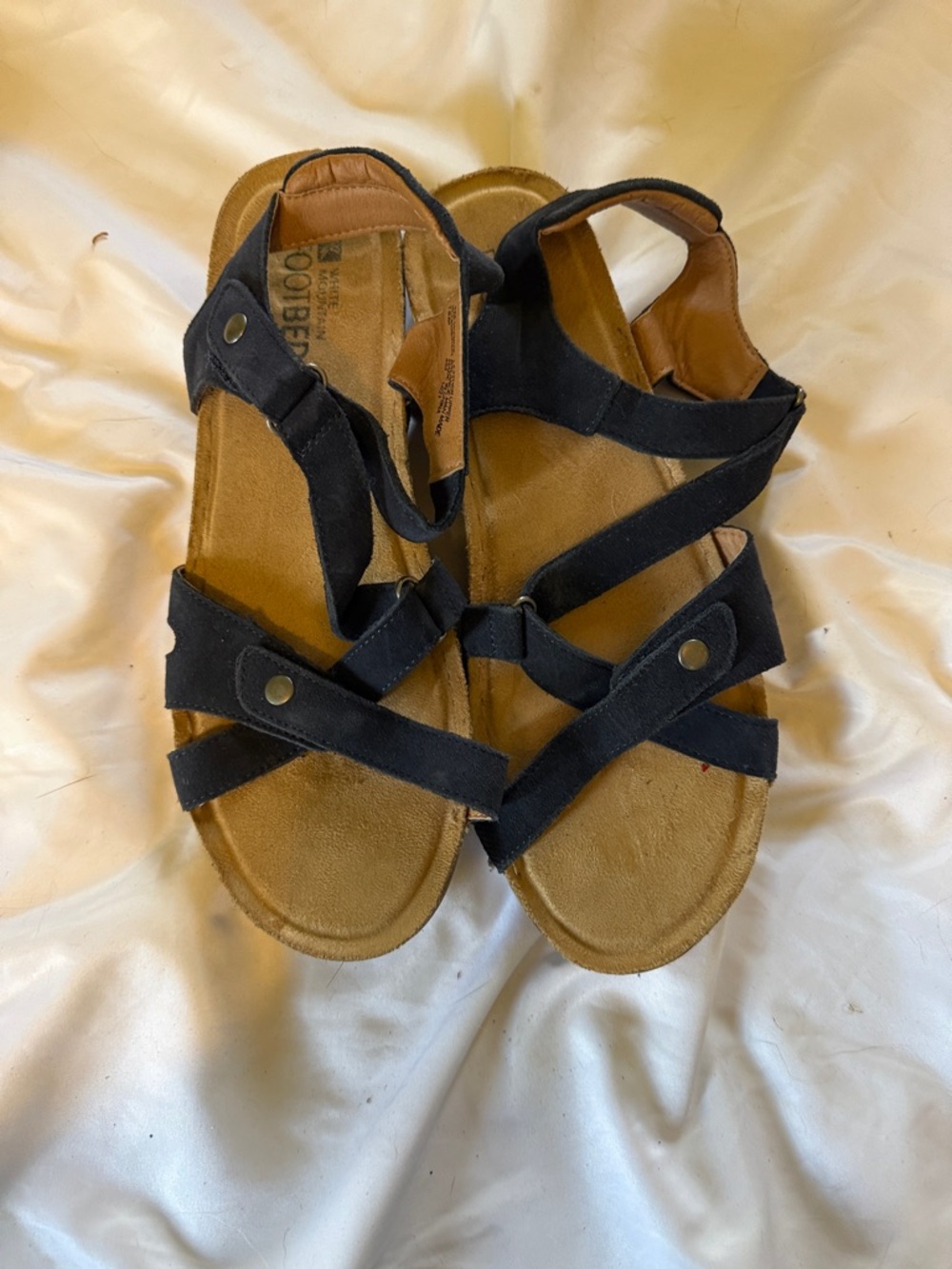 White Mountain Black Strappy Sandals